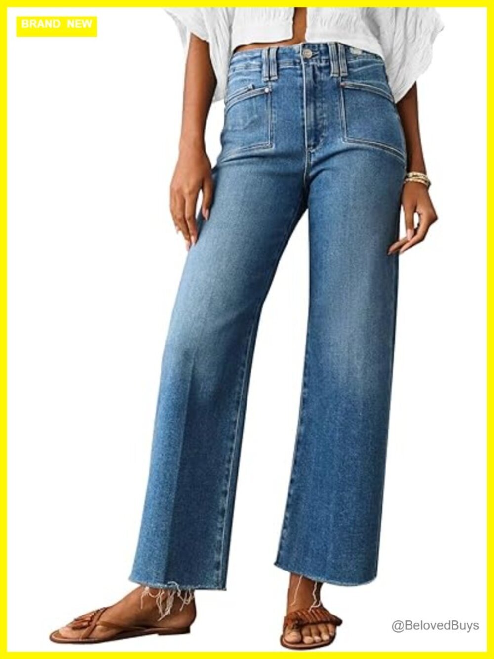 Wide Leg Baggy High Waist Boyfriend Stretchy Denim Jeans